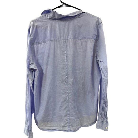 🍒 2/$20 🍒 Ann Taylor Blue Button-Down Blouse with Pocket sz L - Picture 5 of 5